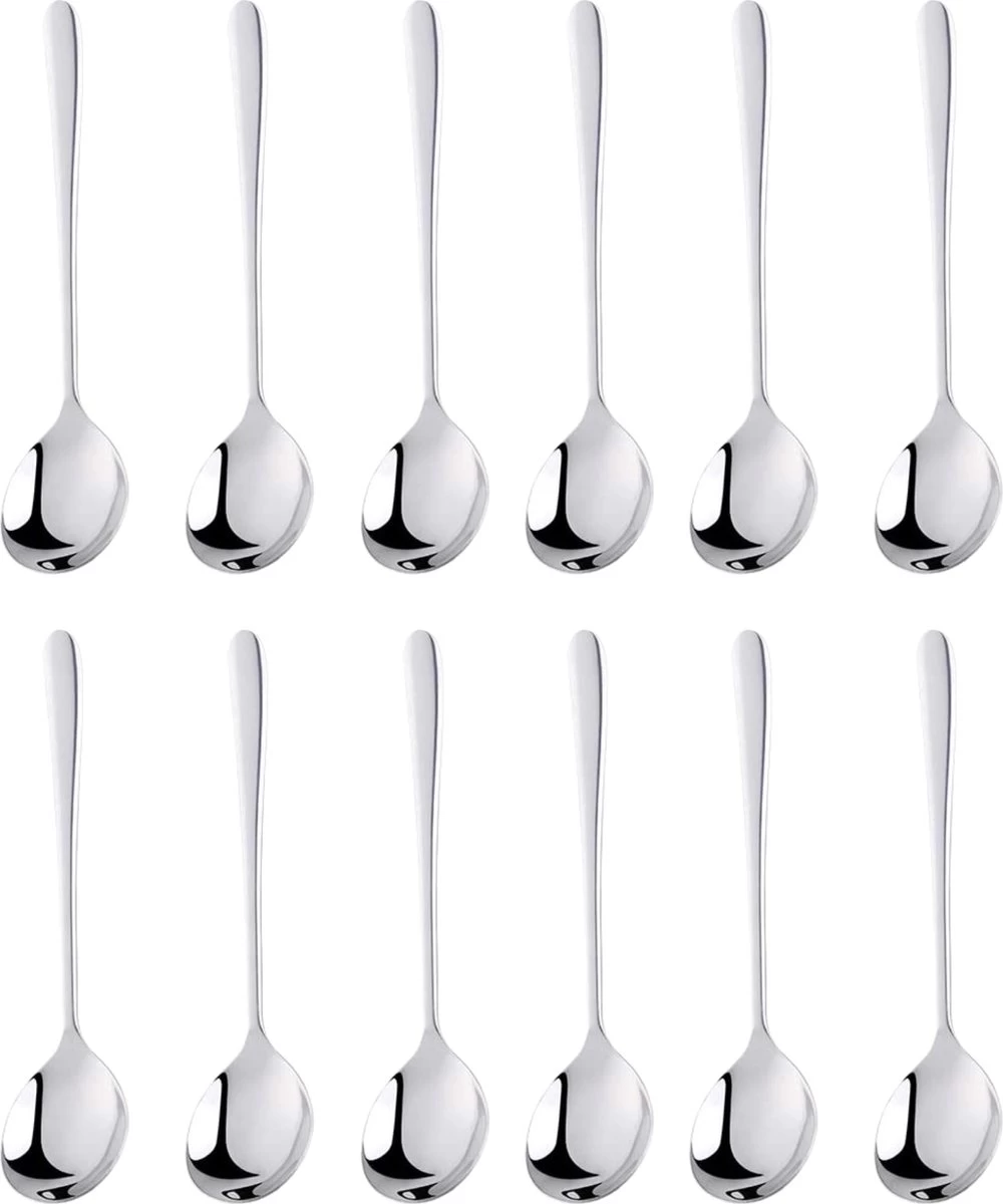 House Of Husk® Koffielepel Set - Theelepel - Koffielepeltjes - Espresso Lepeltjes - RVS - 12cm - 12 Stuks - Zilver