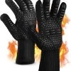 BBQ Handschoenen & Ovenwanten - BBQ Accesoires - Ovenhandschoenen Tot 500°C – Voorkomt Brandwonden Door Extra Lange Armbescherming - Zwart