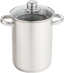 Haushalt RVS Aspergepan Met Glazen Deksel - 21 Cm - 4 Liter