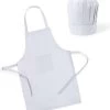 Keukenset - Keukenschort En Koksmuts - Schorten - Horeca - Non Woven - Kinderen - Wit