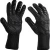 Merkloos 2x Hittebestendige Oven & BBQ Handschoen - Silicone Patroon Voor Extra Grip - Hittebestendig - Dubbel Gevoerd – BBQ Handschoenen - BBQ Handschoen - Barbecue - Koken - Ovenwant - BBQ Accessoires - Zwart