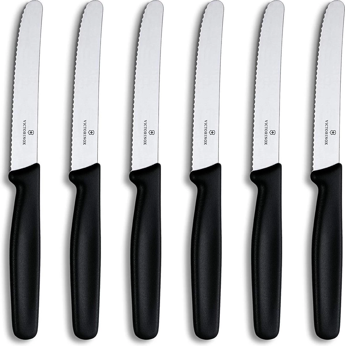 Victorinox Tafelmessen - 6-Delig - Zwart - Recht Heft
