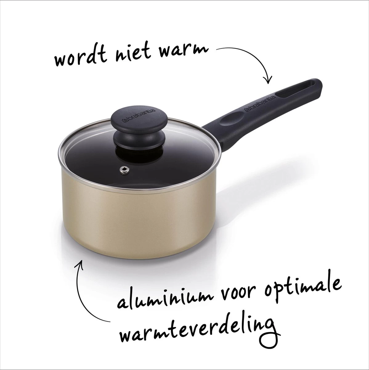 BRABANTIA START 2 COOK Pannenset - 4 Delig - Inductie - Keramische Anti Aanbaklaag - Pfas Vrij - Afbeelding 2