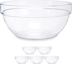 Set Van 6x Stuks Glazen Salade/dessert/sauzen Schaaltjes/kommetjes 10.5 X 4.5 Cm - Schalen/kommen Van Glas