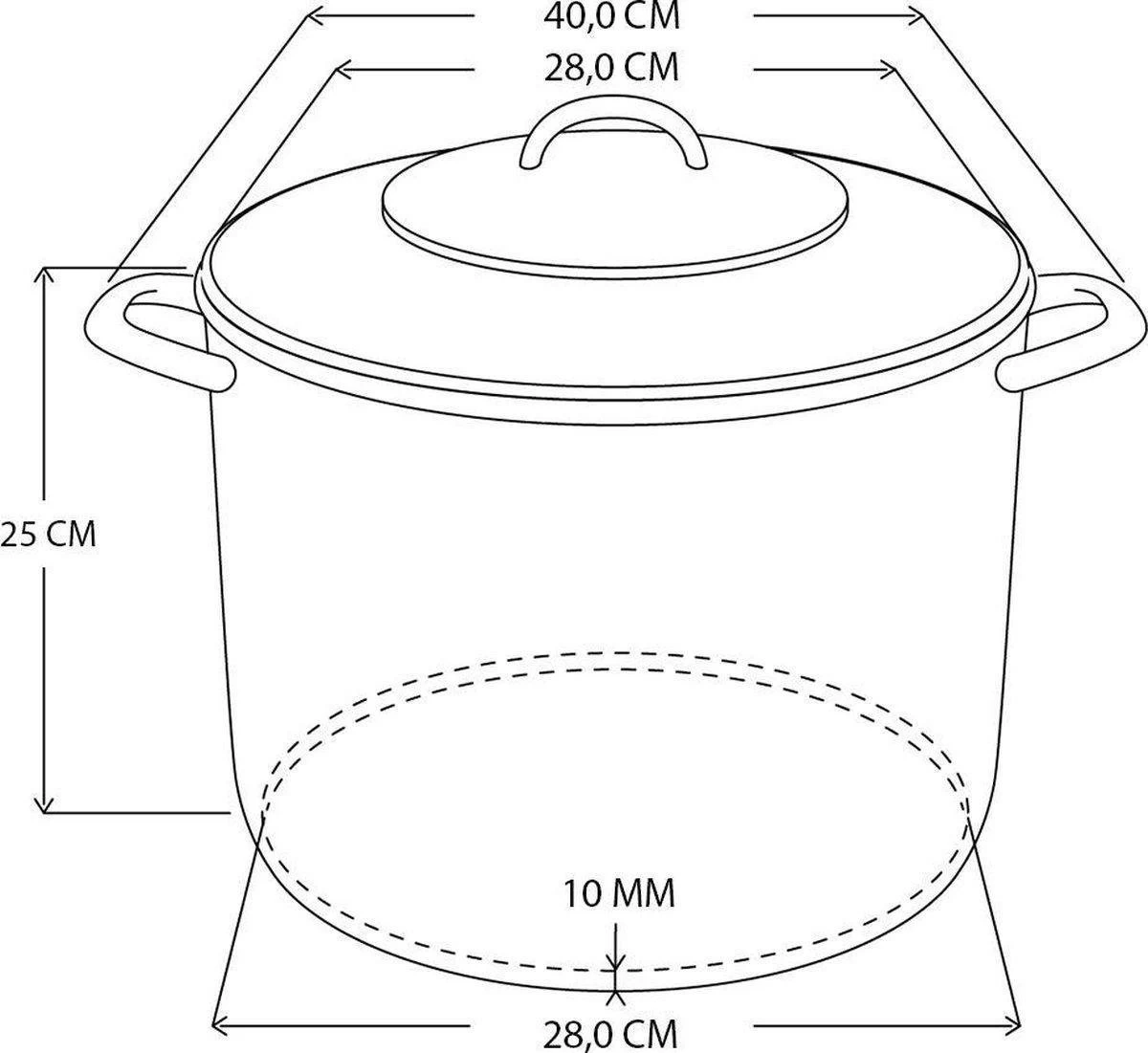 RVS Soeppan Met Glazen Deksel - 15 Liter - Vaatwasserbestendig - Afbeelding 2