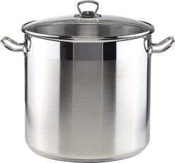 RVS Soeppan Met Glazen Deksel - 20 Liter - Vaatwasserbestendig