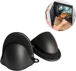 Merkloos Hittebestendige Siliconen Ovenwant - Antislip BBQ & Keuken Handschoenen - 2 Stuks -