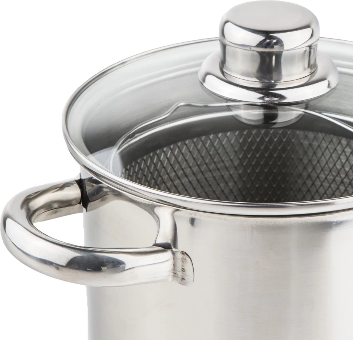 Haushalt RVS Aspergepan Met Glazen Deksel - 21 Cm - 4 Liter - Afbeelding 2