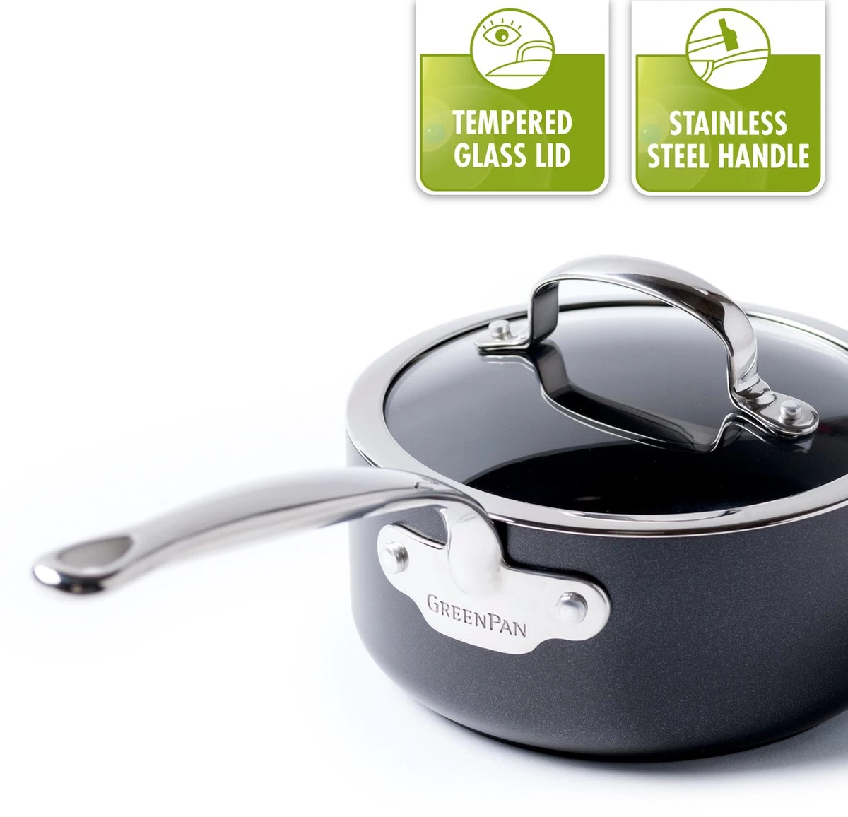 GreenPan Barcelona Infinity Pro Hapjespan Met Deksel 30cm - Zwart - Inductie - PFAS-vrij - Afbeelding 14