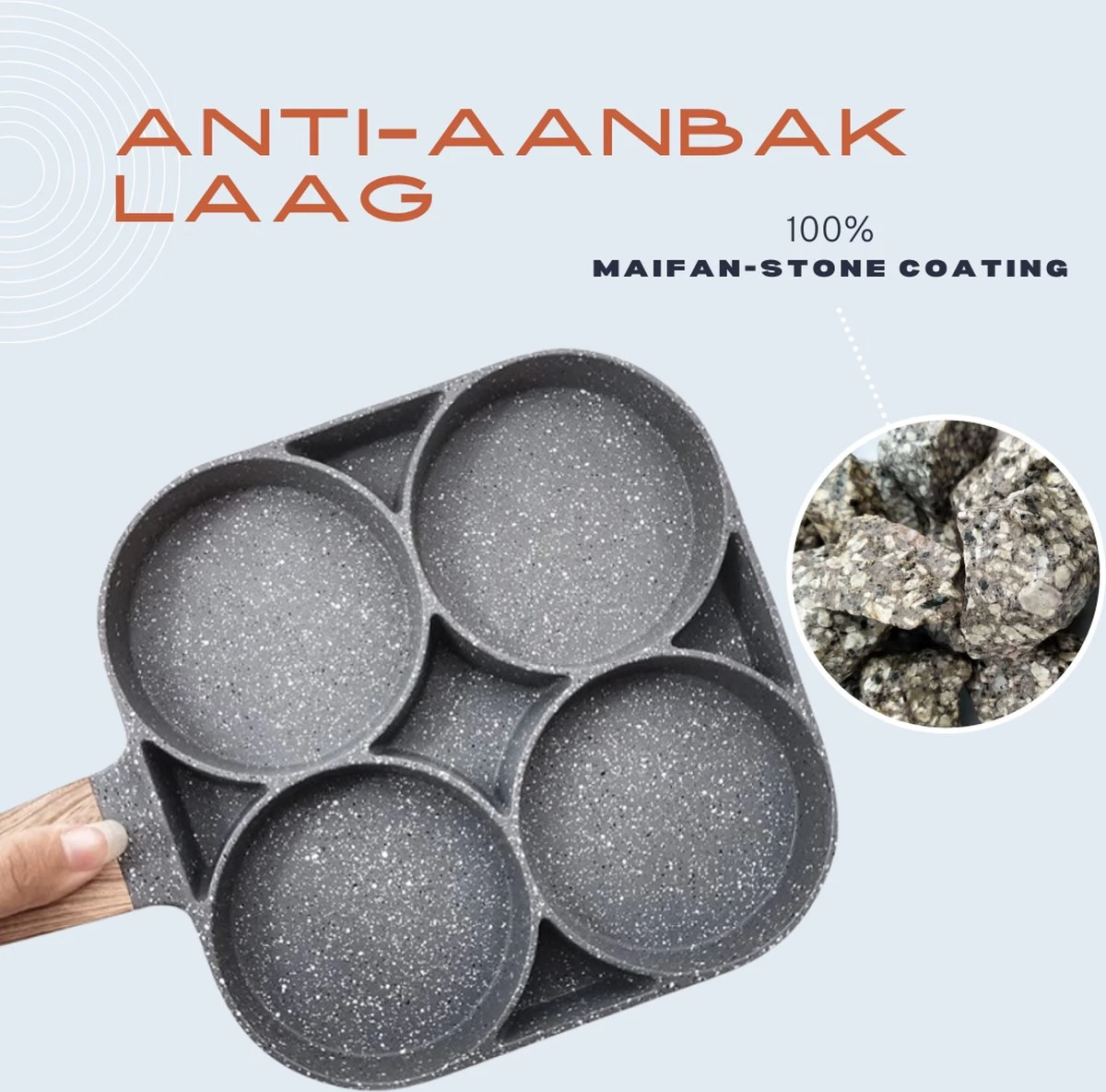 Anti-aanbak Pancake Pan | American Pancake Pan | Omelet Pan | Geschikt Voor Inductie & Alle Warmtebronnen | Eierpan | Omeletmaker | Pancake Maker | Mini Pannenkoekenpan - Afbeelding 6