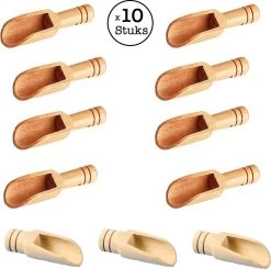 10 Stuks Mini Houten Lepels - Kleine Theelepeltjes - Houten Schepjes - Doseerschep Maatlepel - Lepels Voor Keuken, Koken, Kruiden, Koffie, Thee, Suiker En Zout - Spatel