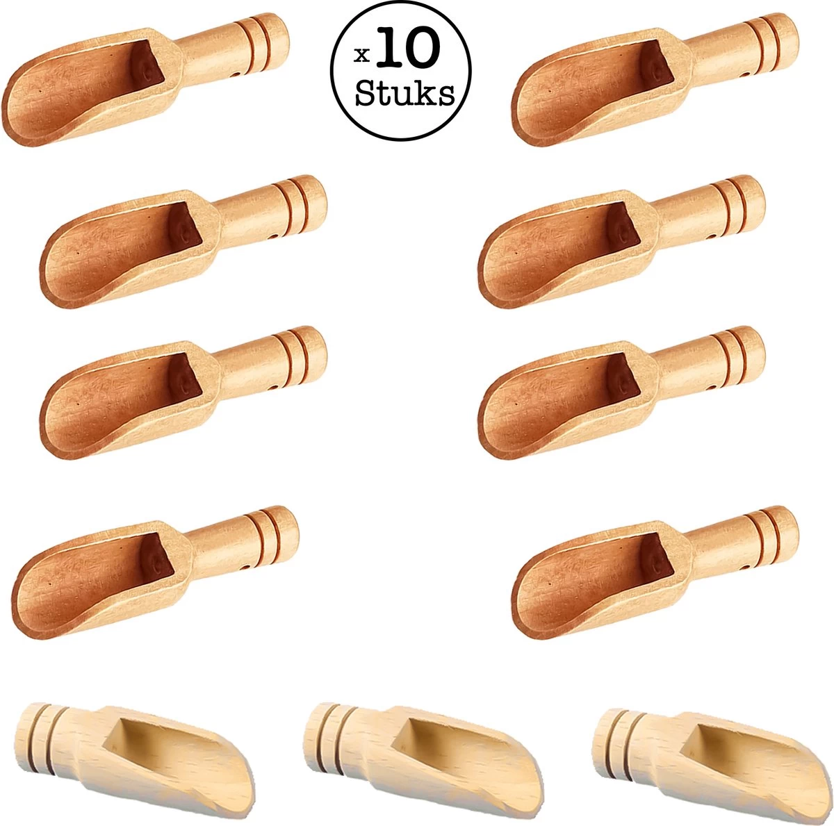 10 Stuks Mini Houten Lepels - Kleine Theelepeltjes - Houten Schepjes - Doseerschep Maatlepel - Lepels Voor Keuken, Koken, Kruiden, Koffie, Thee, Suiker En Zout - Spatel