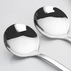 Merkloos Set Van 6 Lange Ronde Lepels - Latte Macchiato - Dessertlepels - 18,5cm - Sorbetlepels - IJslepels - Theelepels - Zilver