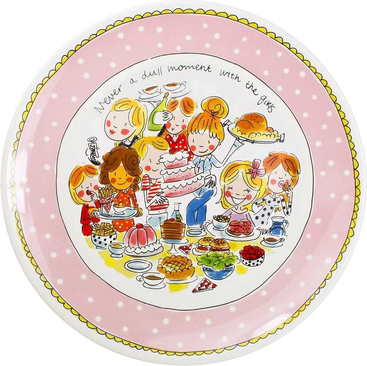 Blond Amsterdam Even Bijkletsen Plat Bord Ø33 Cm - Stip - Afbeelding 2