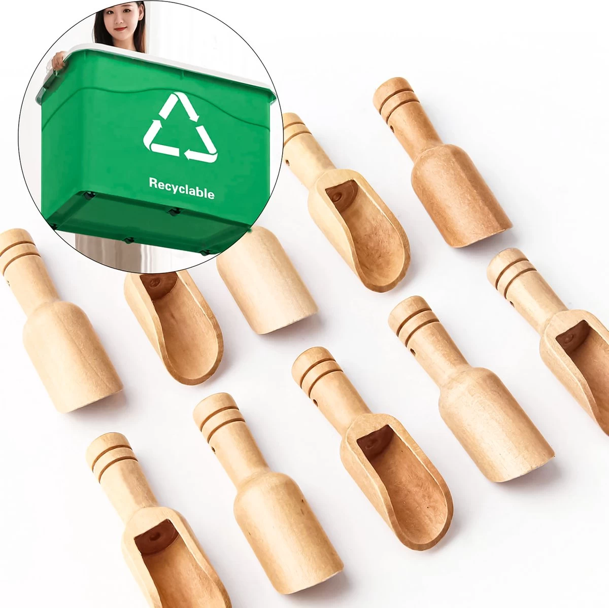 10 Stuks Mini Houten Lepels - Kleine Theelepeltjes - Houten Schepjes - Doseerschep Maatlepel - Lepels Voor Keuken, Koken, Kruiden, Koffie, Thee, Suiker En Zout - Spatel - Afbeelding 6