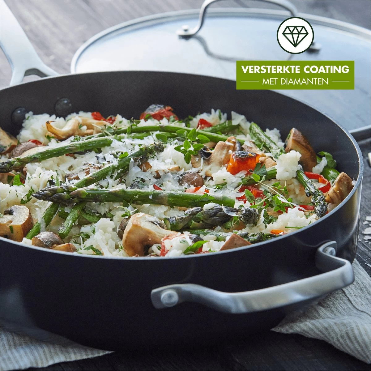 GreenPan Copenhagen Stoofpan Met Deksel En Extra Handvat 28cm/4.3L - Afbeelding 12