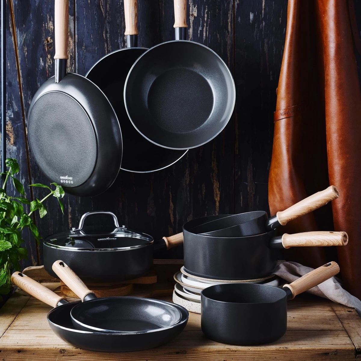 GreenChef Vintage Steelpan 16cm/1.6L - Zwart - Inductie - PFAS-vrij - Afbeelding 3