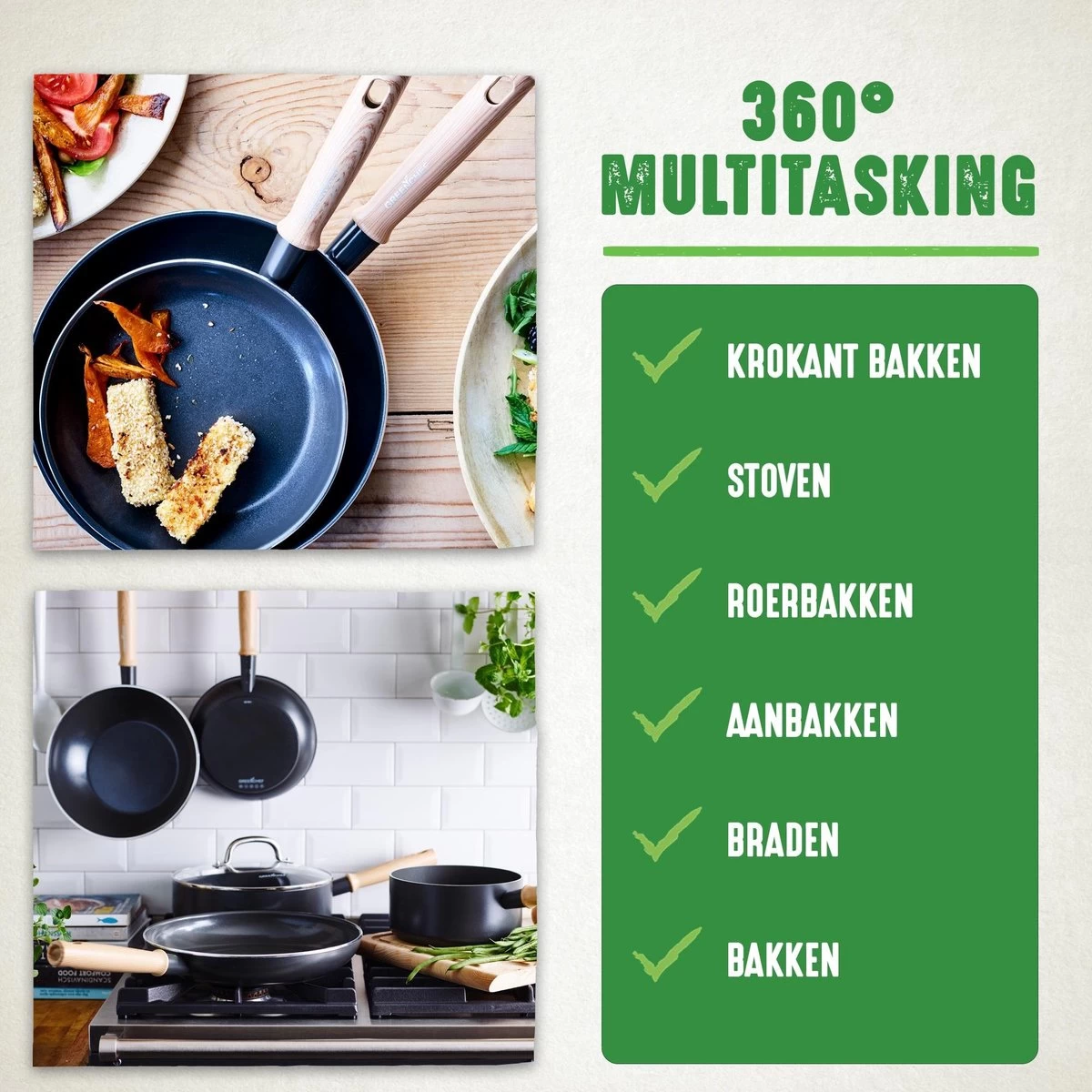 GreenChef Vintage Steelpan 16cm/1.6L - Zwart - Inductie - PFAS-vrij - Afbeelding 6