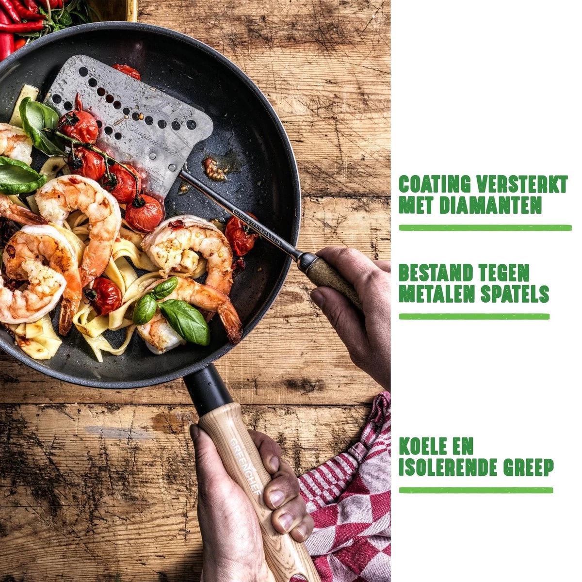 GreenChef Vintage Steelpan 16cm/1.6L - Zwart - Inductie - PFAS-vrij - Afbeelding 8
