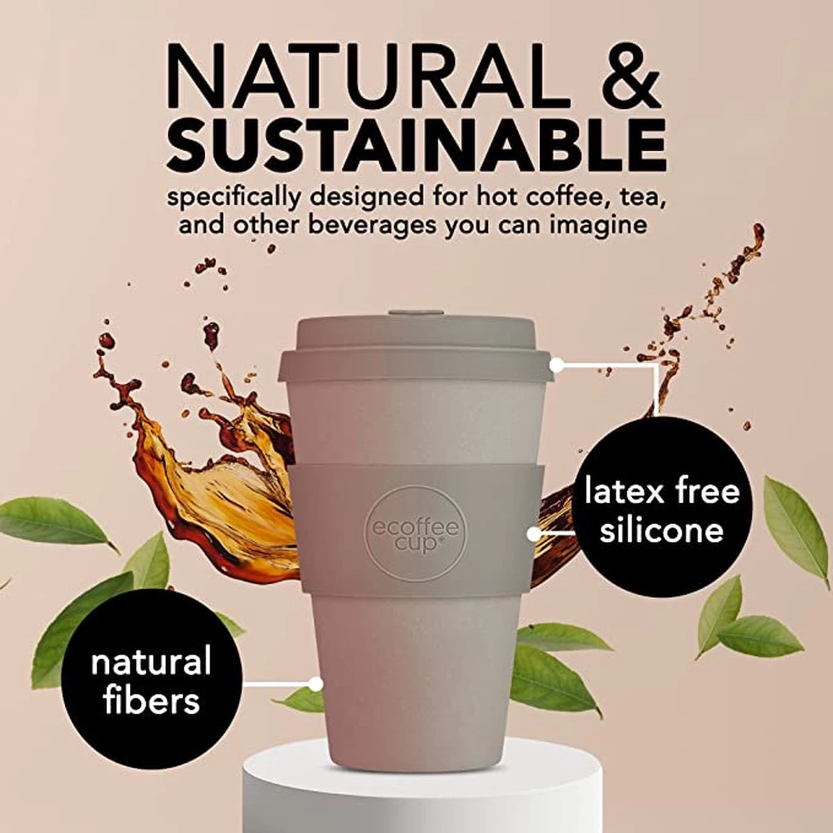 Ecoffee Cup Kerr & Napier 14oz/400ml - Anti Drup - Vegan - Cadeau - Verjaardag - Geschenk- Kados - Afbeelding 4