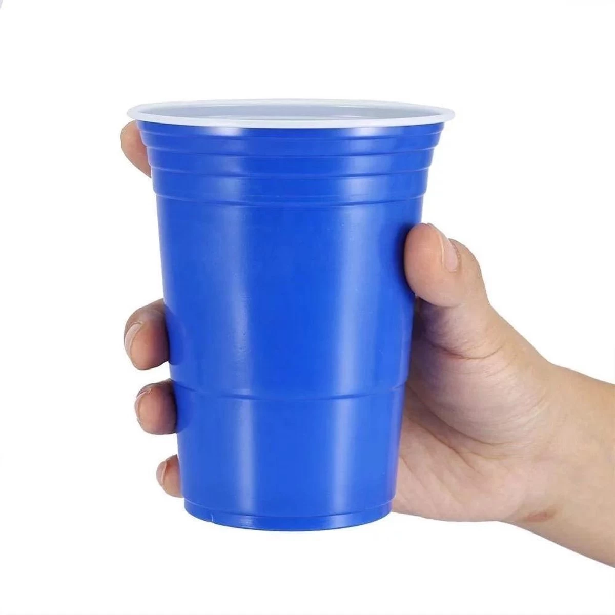Merkloos Blue Cups - 50stuk(s) - 475ml - Party Cups - Beerpong - Drankspel - Beerpong Bekers - Plastic Bekers - Afbeelding 2