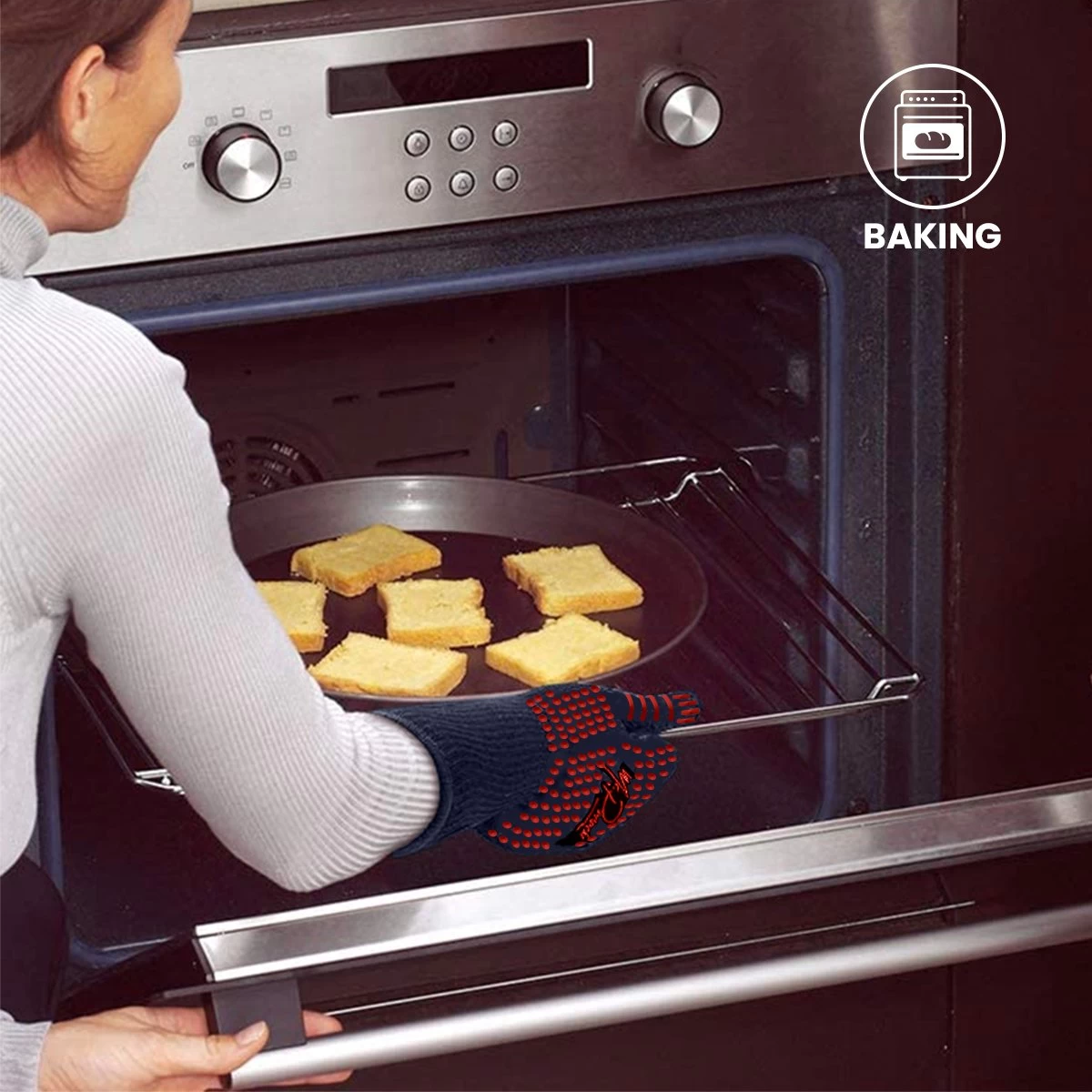 MR. PANACHE Premium BBQ Handschoenen - Ovenhandschoenen - Hittebestendig Tot 500°C - Maximale Grip - Extra Lang Manchet - Afbeelding 7