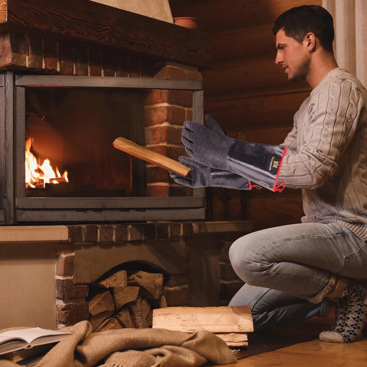 Wowgoods® Extra Lange Ovenwanten Tot 500°C - Hittebestendige BBQ Handschoenen Met Vleesklauwen - Afbeelding 2