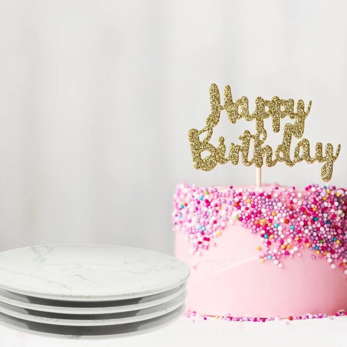 Orange85 Gebaksbordjes - Taart - 4 Stuks - Wit - 19cm - Marmer - Afbeelding 3