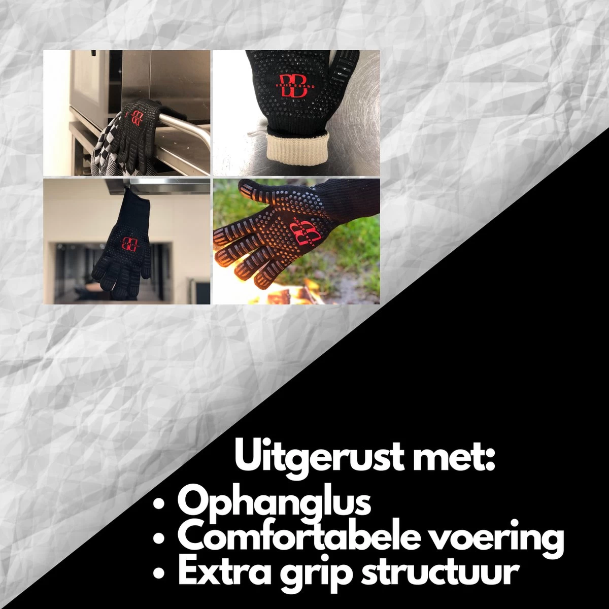 Brand-Brand - BBQ Handschoenen - Ovenhandschoenen - Vaderdag Cadeau - Barbecue Handschoenen - Oven Wanten - Hittebestendige Handschoenen - Afbeelding 5