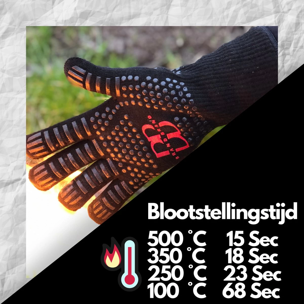 Brand-Brand - BBQ Handschoenen - Ovenhandschoenen - Vaderdag Cadeau - Barbecue Handschoenen - Oven Wanten - Hittebestendige Handschoenen - Afbeelding 7