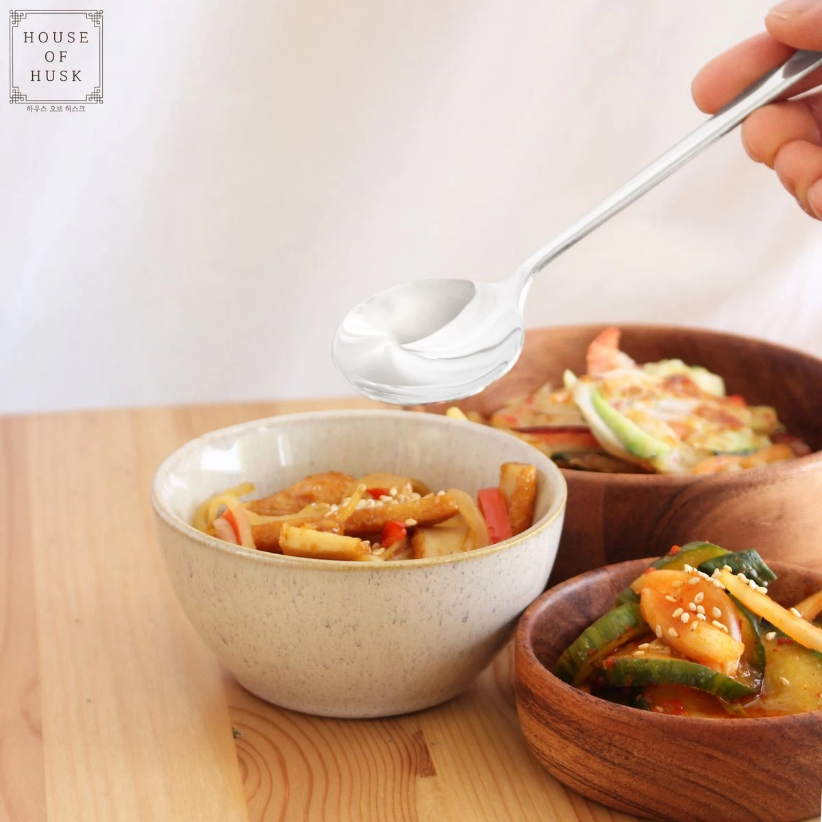 House Of Husk Koreaanse Eetlepel Set - Zilver - 5 Stuks - Soeplepel - RVS - Vaatwasserbestendig - Afbeelding 3