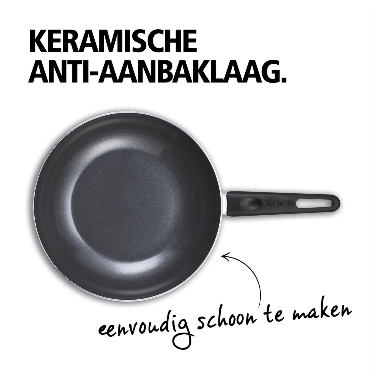 BRABANTIA INDU+ Wokpan - Keramische Antiaanbaklaag - Ø 28 Cm - Inductie - Pfas Vrij - Afbeelding 4