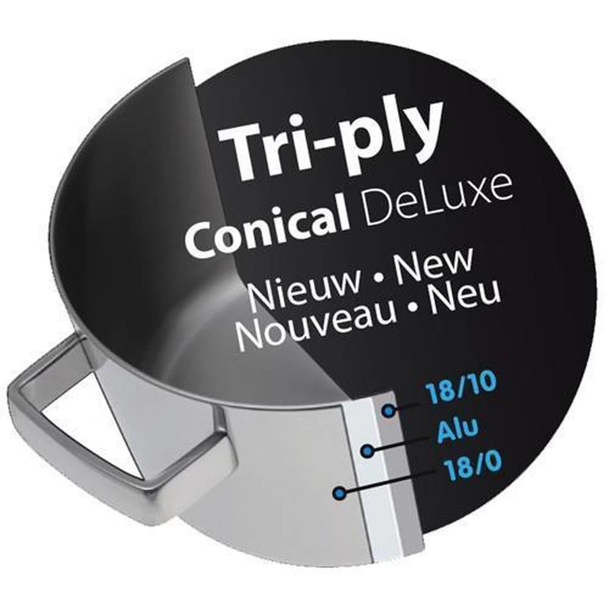 BK Conical Deluxe Kookpannenset - 5 Delig - RVS - Afbeelding 2