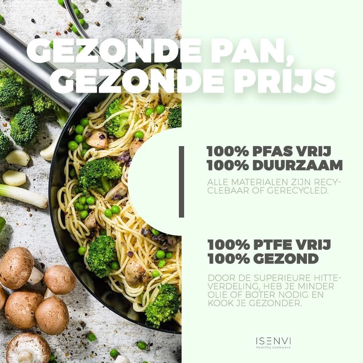 ISENVI Murray Keramische Wokpan 36 CM - RVS Greep - Afbeelding 5