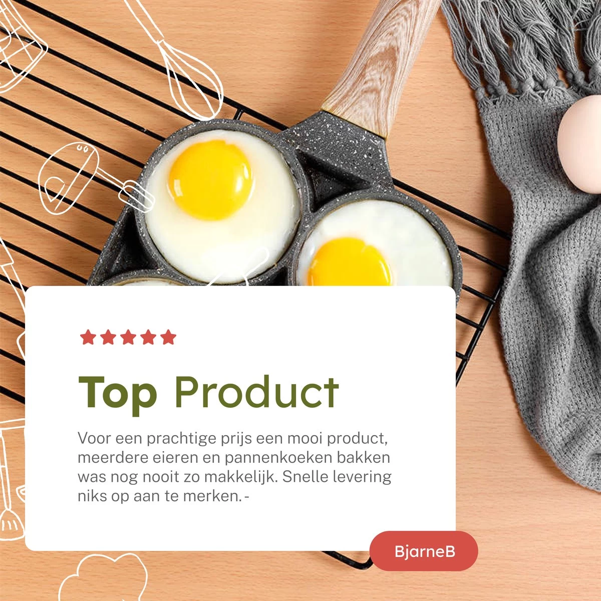 Merkloos Pancake Pan - Omeletpan - Eierpan - Anti Aanbaklaag - PFAS Vrij - Pancake Maker - Geschikt Voor Alle Warmtebronnen - Inductie Pannen - Afbeelding 7