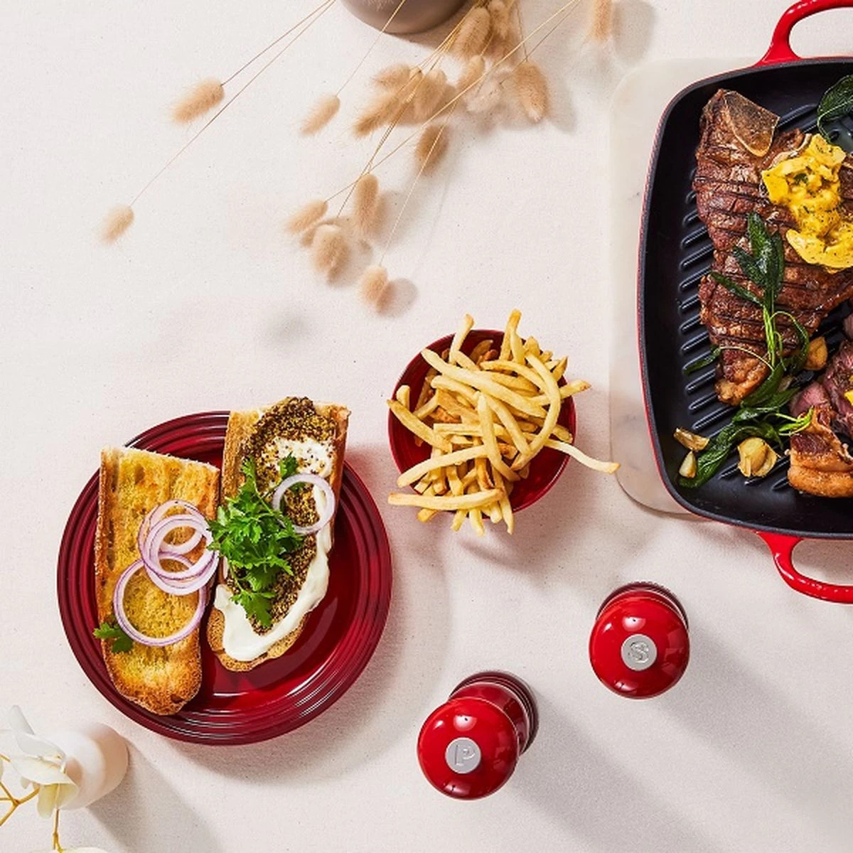 Le Creuset Rechthoekige Grill 30cm Kersenrood - Afbeelding 2