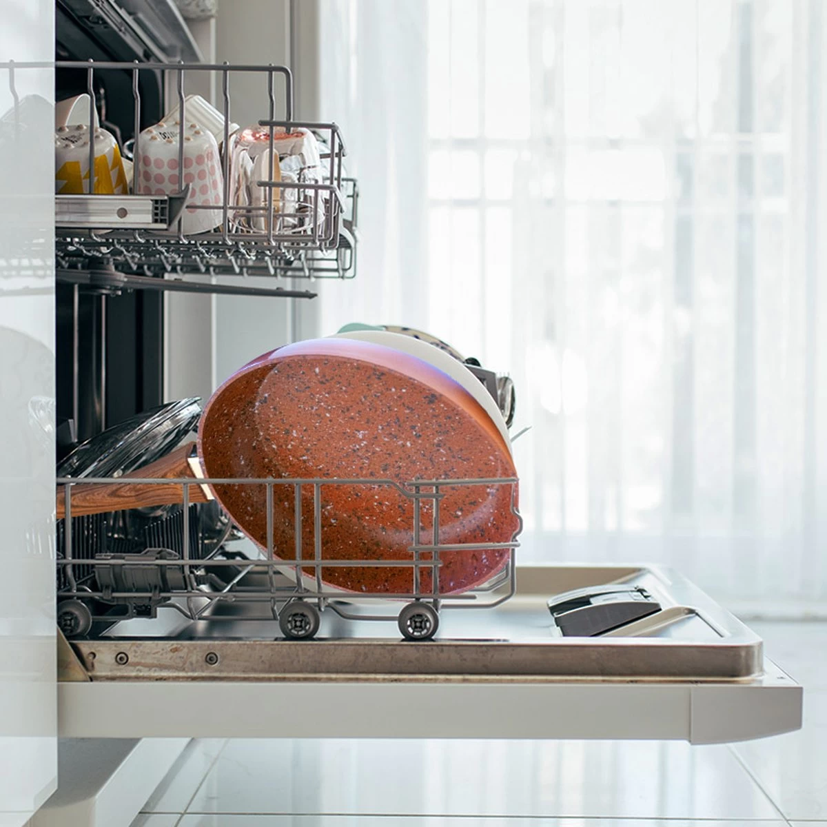 Livington Copper & Stone Pan - 24cm Koekenpan- Anti-aanbaklaag En Krasbestendig - Graniet Look - Binnenste Steenlaag Voor Perfecte Warmteverdeling - Geschikt Voor Ceran, Gas, Elektrisch, Inductie - Afbeelding 4