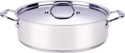 Merkloos Lage Kookpan RVS Braadpan - Voor Alle Warmtebronnen, Ook Inductie – 9L