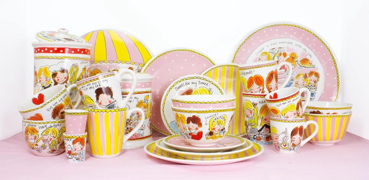 Blond Amsterdam Even Bijkletsen Plat Bord Ø33 Cm - Stip - Afbeelding 3