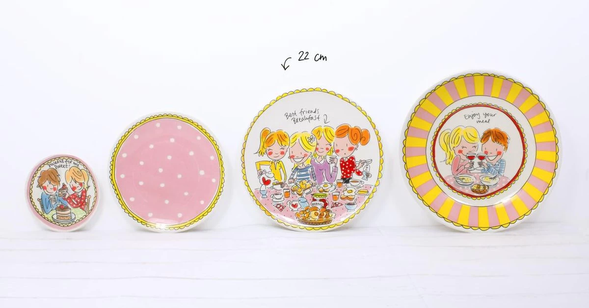 Blond Amsterdam Even Bijkletsen Ontbijtbord Ø22 Cm - Stip - Afbeelding 3