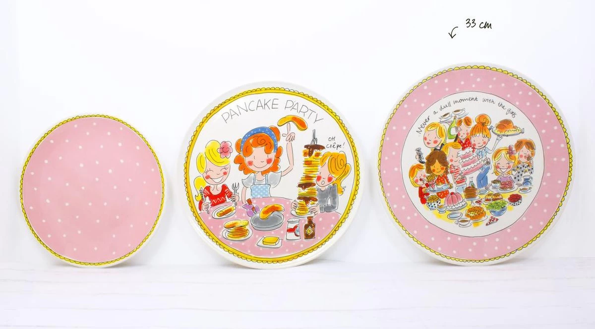 Blond Amsterdam Even Bijkletsen Plat Bord Ø33 Cm - Stip - Afbeelding 4