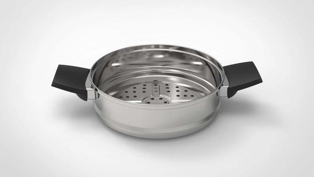 Royal Swiss Snelkookpan / Couscous Pan - 2 In 1 - 10 Liter - Ø 26 Cm - RVS - Inductie - Automatische Sluiting - Afbeelding 5