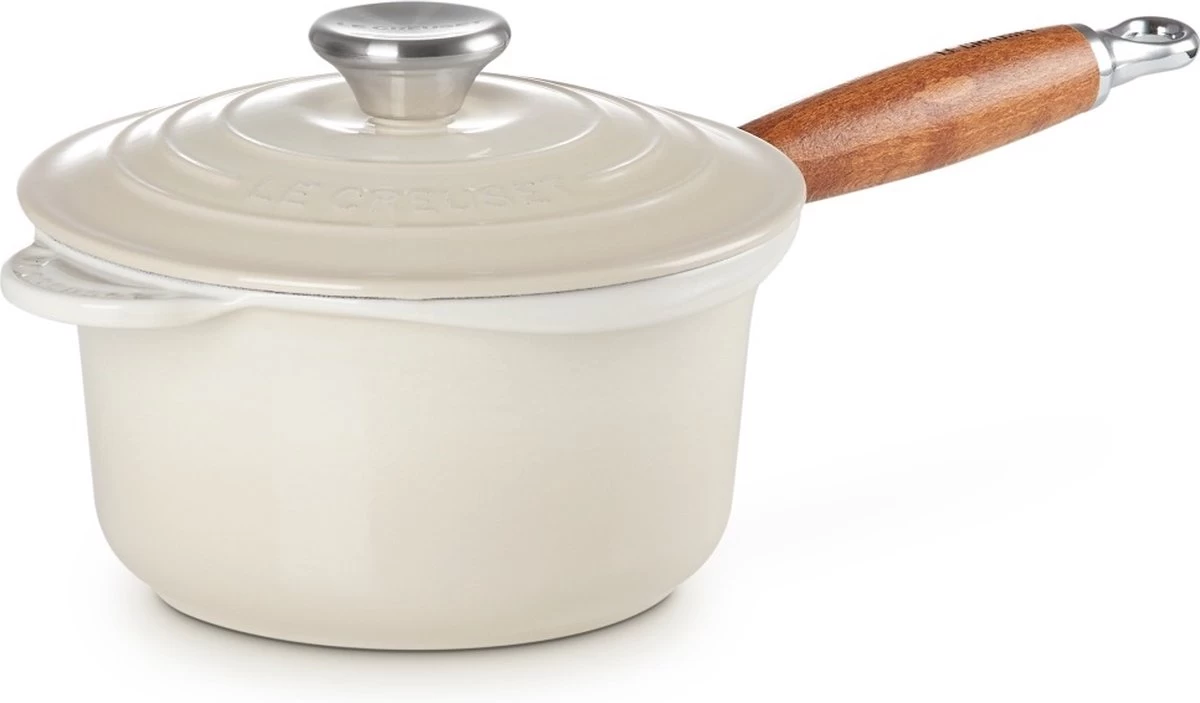 Le Creuset Steelpan - Met Deksel - Tradition - Meringue - ø 18 Cm / 1.8 Liter