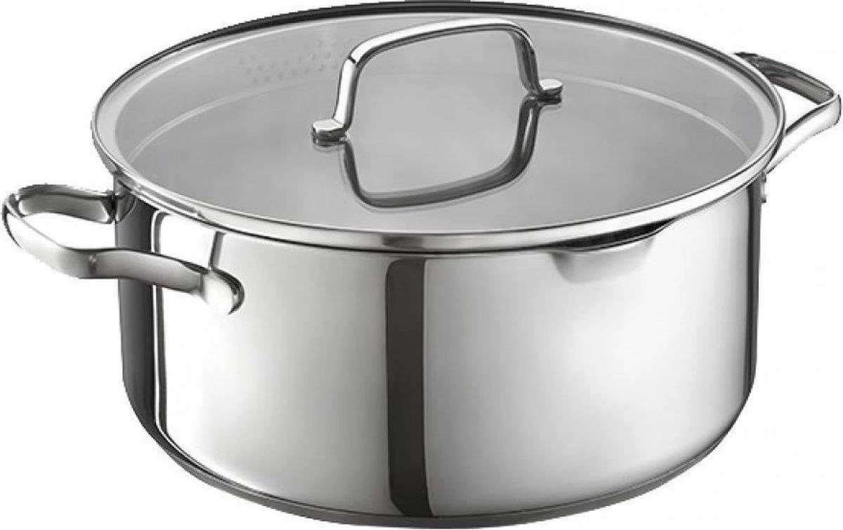 Masterchef - RVS Braadpan Met Glazen Deksel - 20 Cm