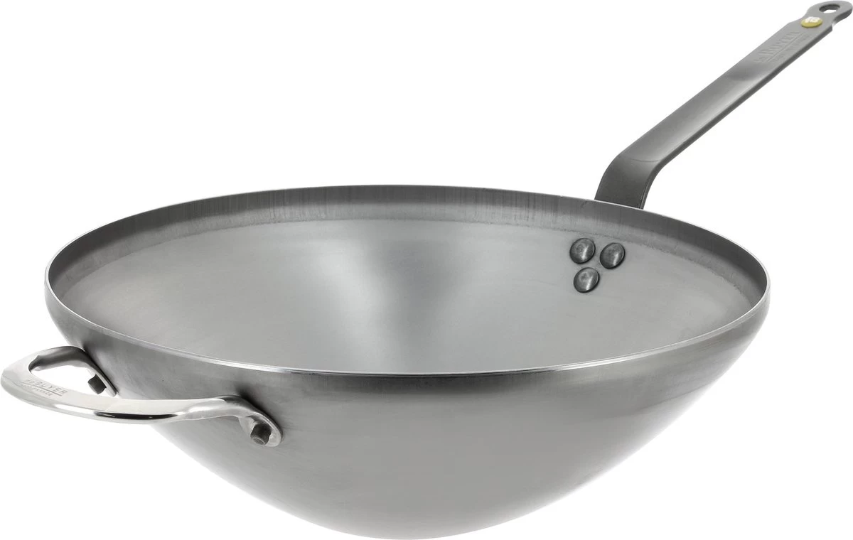 DeBuyer - Mineral B Wok 32cm - Staal - Tegengreep