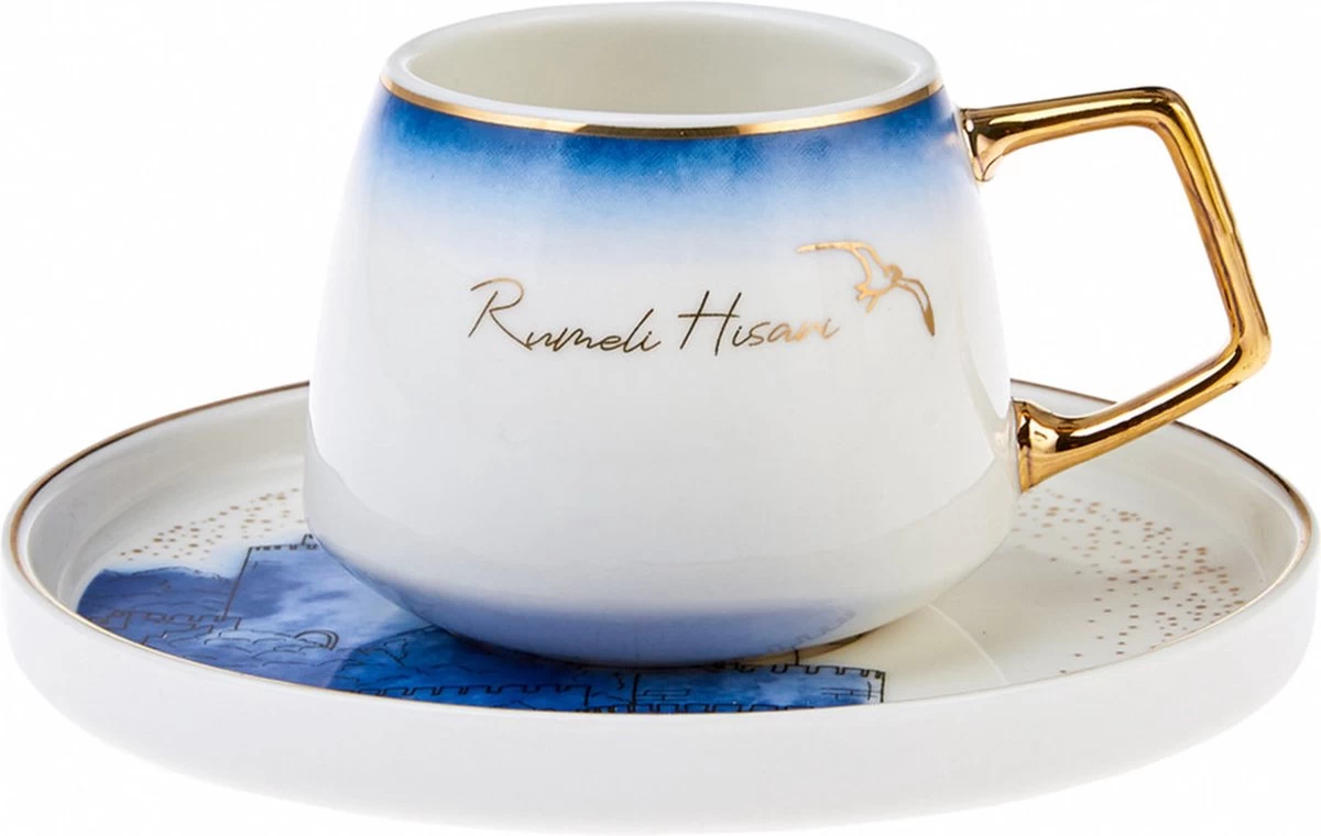 KARACA -ISTANBUL- 12 DELIGE- KOFFIEKOPJES VOOR 6 PERSONEN SET-Karaca Istanbul Set Van 12 Koffiekopjes 90 Ml- Moccamokken -espressokopjes Set Van Porselein, 6 Personen Robuuste Mokkatas, Porselein - Afbeelding 8