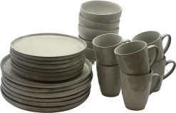 Serviesset 6 Persoons - 24 Delig - Kade 171 - Stone Grey - 6 Personen - Allen Uniek