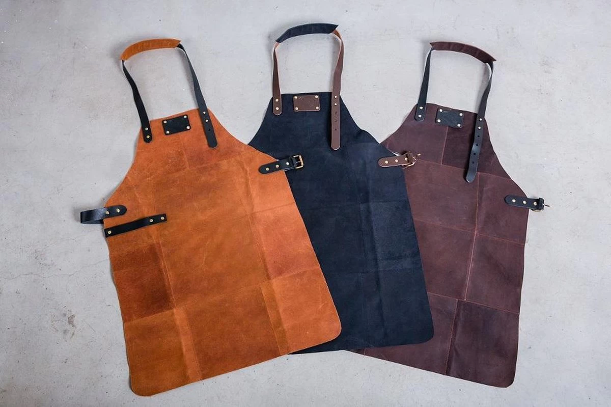 Leren Schort Luxe - Lederen Schort - BRUIN - Kokschort - Kookschort - BBQ Schort - Vaderdag - Stoer Cadeau Voor Man Vader Opa Papa - Afbeelding 3