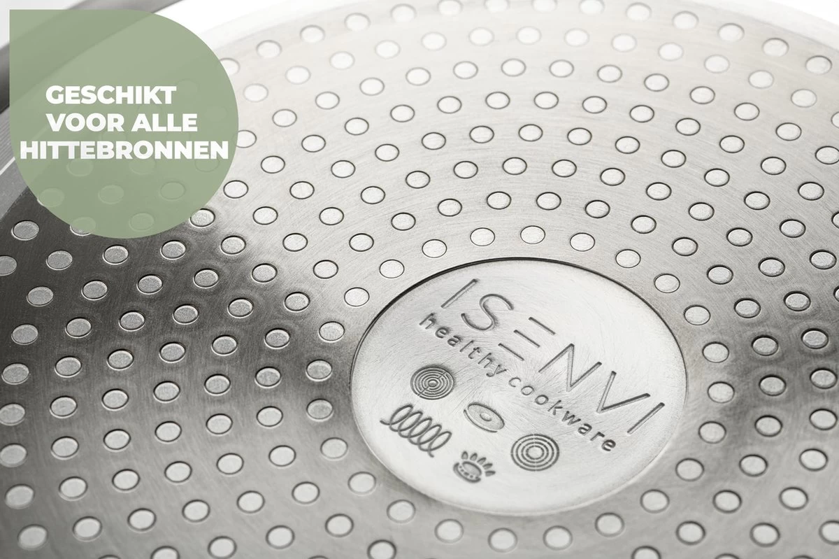 ISENVI Murray Keramische Wokpan 36 CM - RVS Greep - Afbeelding 4