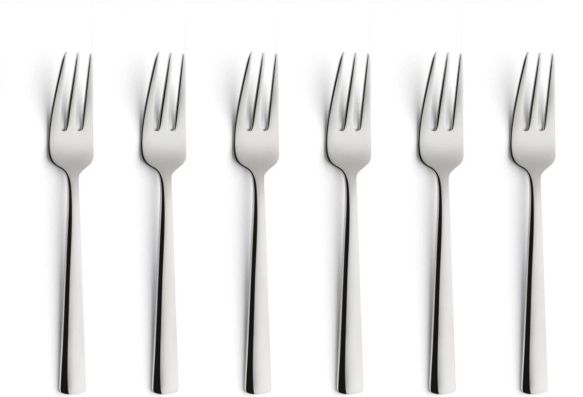 Amefa Moderno Taartvorkjes - 6 Stuks - Cadeauverpakking